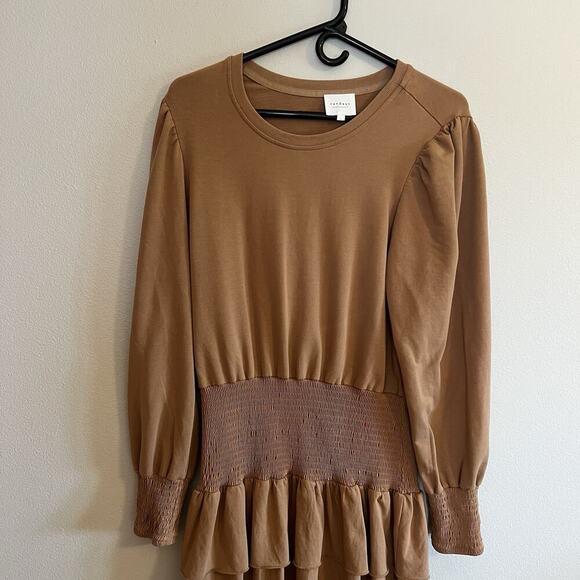 Anthropologies Sundays Rosie dress Pull Over Ruffle Honey Color Size Large - Picture 4 of 8